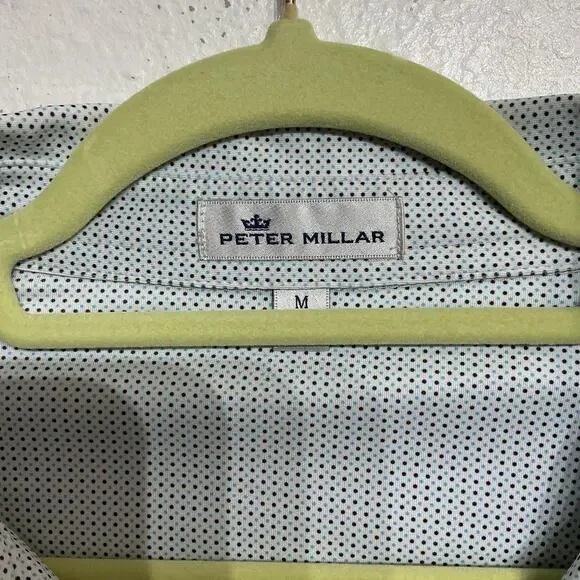 Peter Millar Blue Polka Dot BR Embroidered Polo Sz M - Picture 4 of 11